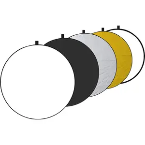 EMART 24'' (60Cm) 5 in 1 Photo Collapsible Photography Reflector with Bag - Portable Camera Panel for Studio Video,Outdoor Lighting, Indoor Shooting, Portraint -Translucent, White, Silver, Gold, Black