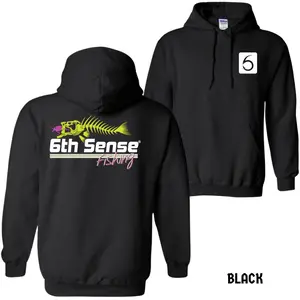 6th Sense Fishing Hoodie Bass Skeleton Graphic Pullover Unisex Heavy Blend Hooded Sweatshirt Angler Outdoor Gift for Fishermen