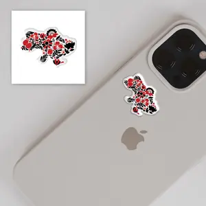 3D sticker "Ukraine - black and red" (SX-63)