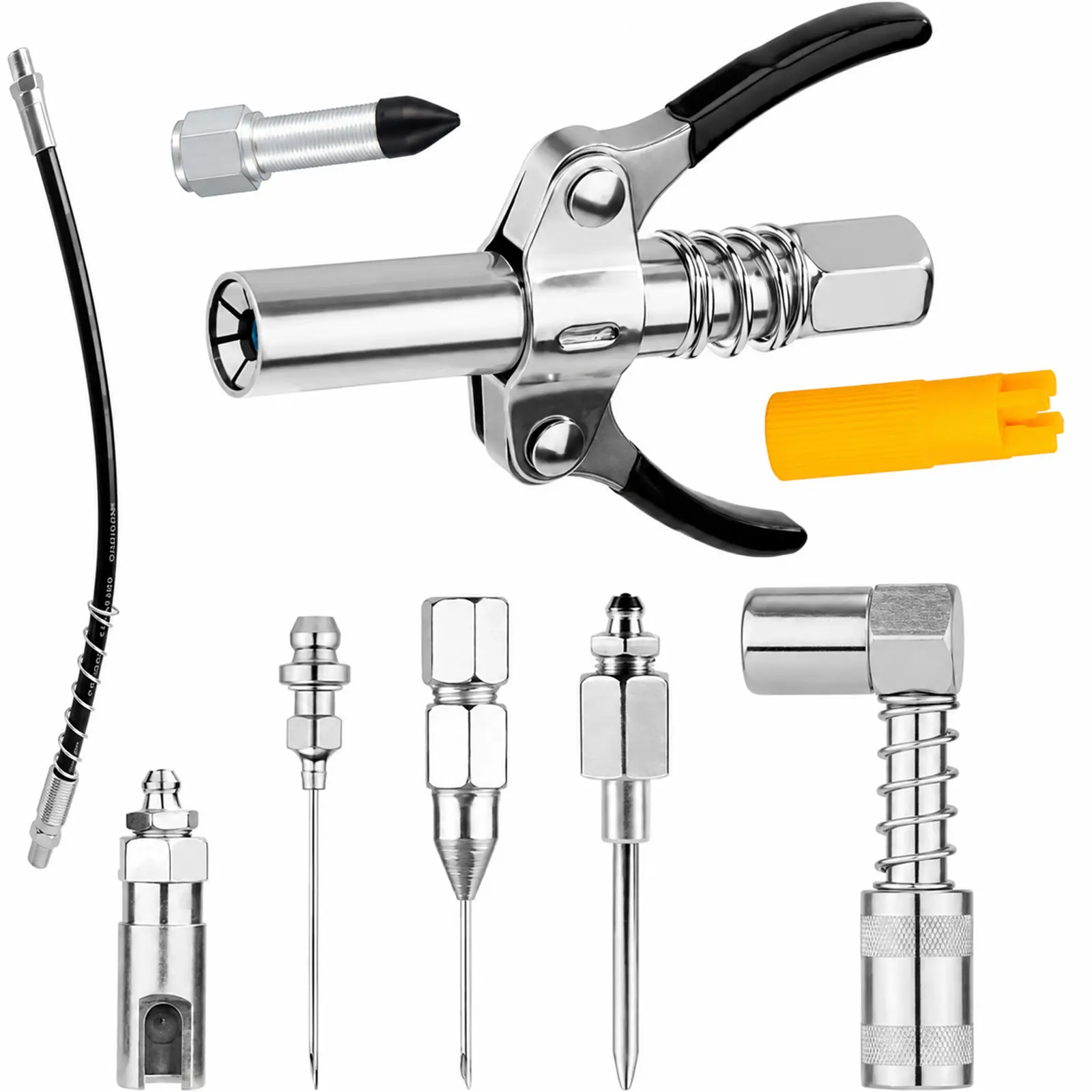 Grease Gun Fitting Kit Double Handles Coupler 90 Degree Adapter Universal Car Repair Tools Brake Caliper Wrench Car Diagnostic Toolkit Oil Fluid Extractor Heavy Duty Ratchets