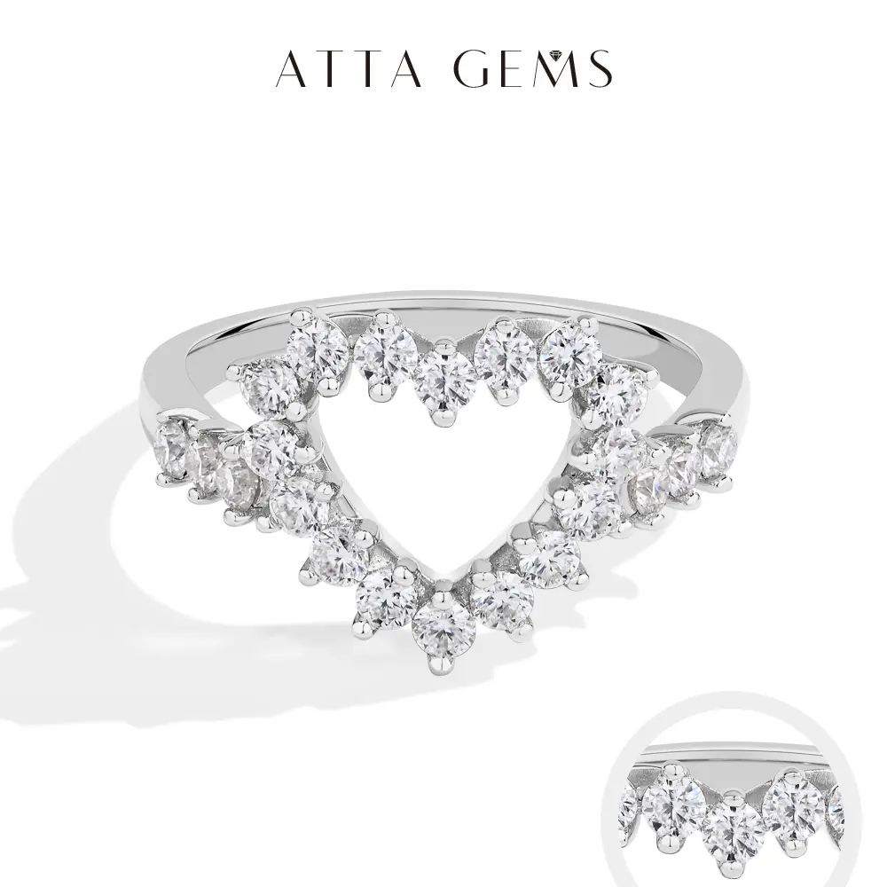 Heart Shaped D-VVS1 Lab-Created Moissanite Ring, Women's Luxury Fine Jewelry, Heart Shaped Engagement Ring, Fashion Party Gift, R255, Rings