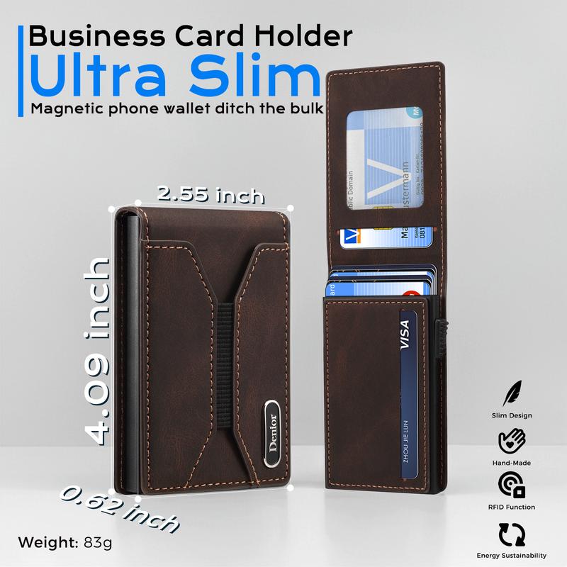 Denior MagSafe Magnetic Wallet: A Card Case for Credit Cards, ID Cards and RFID-Protected Cards. It can hold 6-10 cards, is easy to carry, and this large-capacity card case is compatible with iPhone 17/16/15/14/13/12 series.