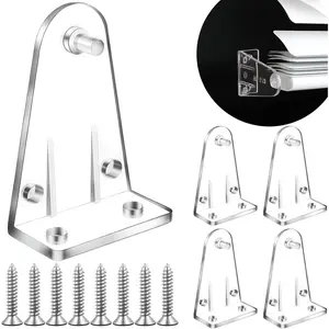 2 Inch 4pcs Blinds Hold Down Brackets Clear Plastic Door Blinds Bottom Bracket Blind Bottom Rail Hold Clips for Horizontal Blinds Shades Windows Doors