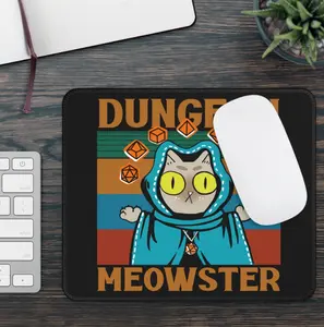 9x7 Dungeon Meowster mousepad, Dnd Meowster Mousepad, XL mouse pad, Cat Gaming mousepad, game desk decor, gaming deskmat, gamer gifts