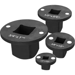 4 count Low Profile Impact Socket Adapter Set, Drive Reducer Ratchet Adapter 1" to 3/4", 3/4" to 1/2", 1/2" to 3/8", 3/8" to 1/4", Chrome Molybdenum Steel,  Retention, for Impact Tools