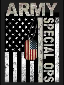 United States Army Special Ops Flag with Dog Tags Sticker