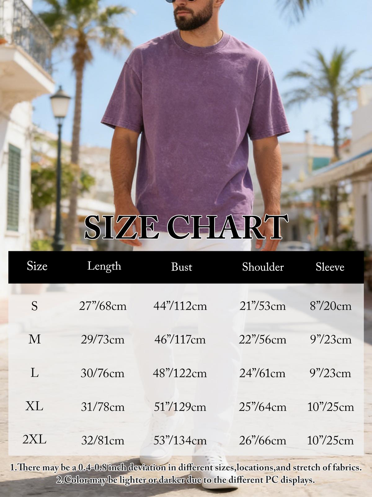 MARSVOVO Washed T-Shirt For Men Retro Style Comfortable Relaxed Fit Short Sleeve Casual Top Unisex Acid Wash T-Shirt Basic Round Neck T-shirt