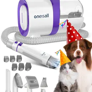 Oneisall Pet Grooming Kit & Vacuum, Dog Clippers with Grooming Tools for Dogs Cats and Other Animals
