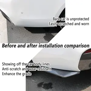 17-Inch Rear Bumper Guard Set, DIY Car Exterior Decoration, Crash-Resistant Body Parts, Blade-Style Rear Spoiler, 2-Piece Kit
