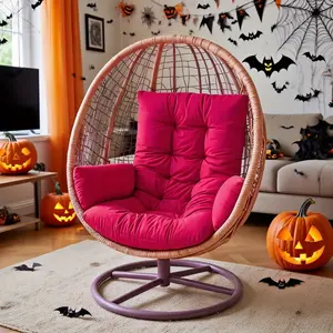 Thickened Hanging Basket Chair Cushion with Armrests, Suitable for Patio And Garden Seating, Soft And Comfortable, Available in Navy Blue, Light Gray, And Burgundy (Cushion Only, Hanging Chair Not Included)