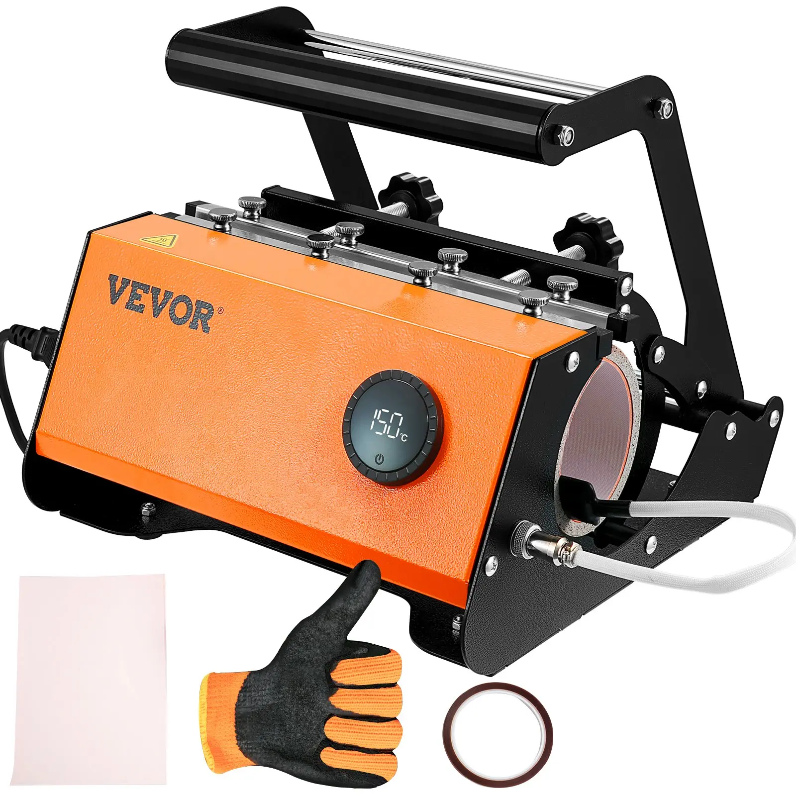 【summerfinds】VEVOR Tumbler Heat Press, 30oz Mug Heat Press Machine Sublimation Transfer 11-15oz 16-25oz 30oz Straight Skinny Tumblers, Cup Heat Press with Heat-Resist Gloves & Tape, DIY Ceramic Mugs Cups Glasses
