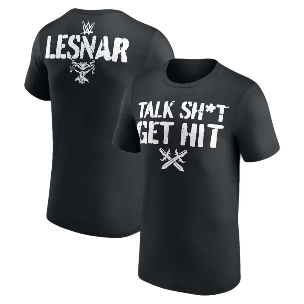 Men's Brock Lesnar Talk Sh*t Get Hit T-Shirt Professional Wrestler Tee For Man and Woman Unisex T-Shirt Hoodie Graphic Basic Cotton Tops Casual All Seasons