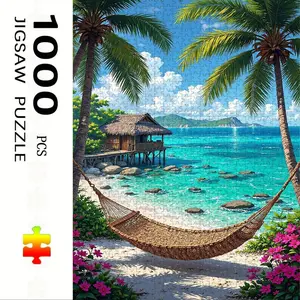 1000 Piece Beach Vacation Theme Puzzle Game, Large Adult Family Interactive Puzzle Toy, DIY Home Decor Brain Challenge, Perfect Gift