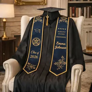 Personalized Graduation Stole – Custom School Name & Logo Sash, Class of 2026 Gift for Daughter & Friends