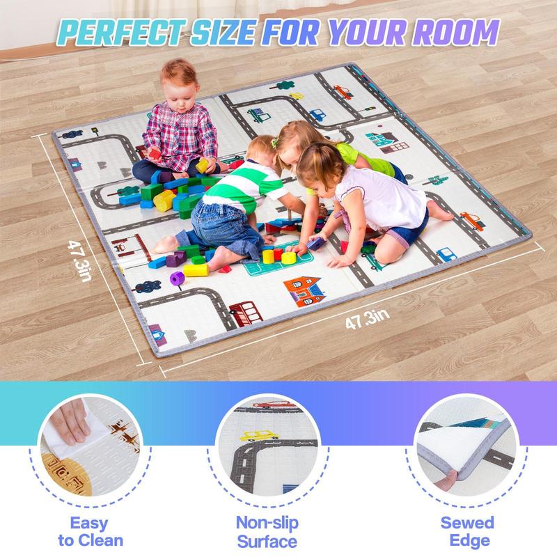 Baby Playpen with Anti-Slip Mat, Indoor&Outdoor Playard Kids Activity Center with Gate, Sturdy Safe Baby Fence for Infants & Toddlers, 2 Pull Rings for Baby Standing & Walking Learning