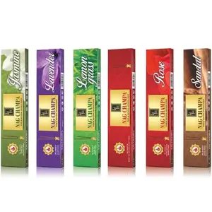 6 pack ZED BLACK NagChampa Incense Sticks Spiritual Premium Insent Sticks - Popular Items Natural Stick for Home & Offices- Aromatherapy Gift Insent Sticks - Fragrance Scented Sticks - Perfume Freshener Set