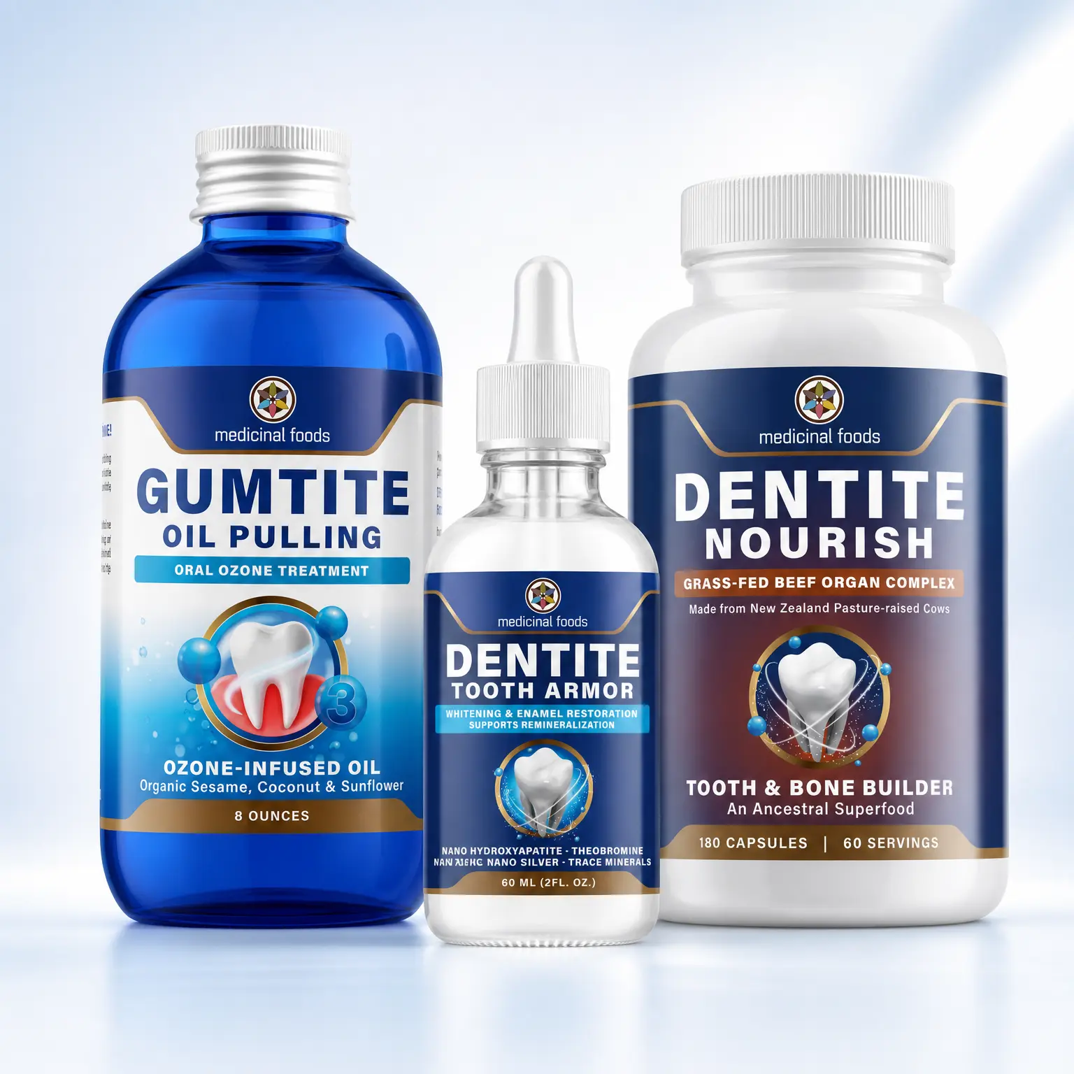 Medicinal-Foods Ultimate Oral Health Bundle - Natural Cavity Protection, Sensitivity Care & Gum Support (3-Piece System)