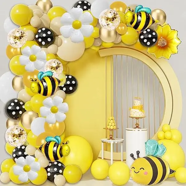 Bee Balloon Arch Kit Decorations - Bee Party Decorations with Bee Balloons Daisy Balloons Sunflower Balloon for Bee Themed Wall Decor Gender Reveal Baby Shower Birthday Party Supplies