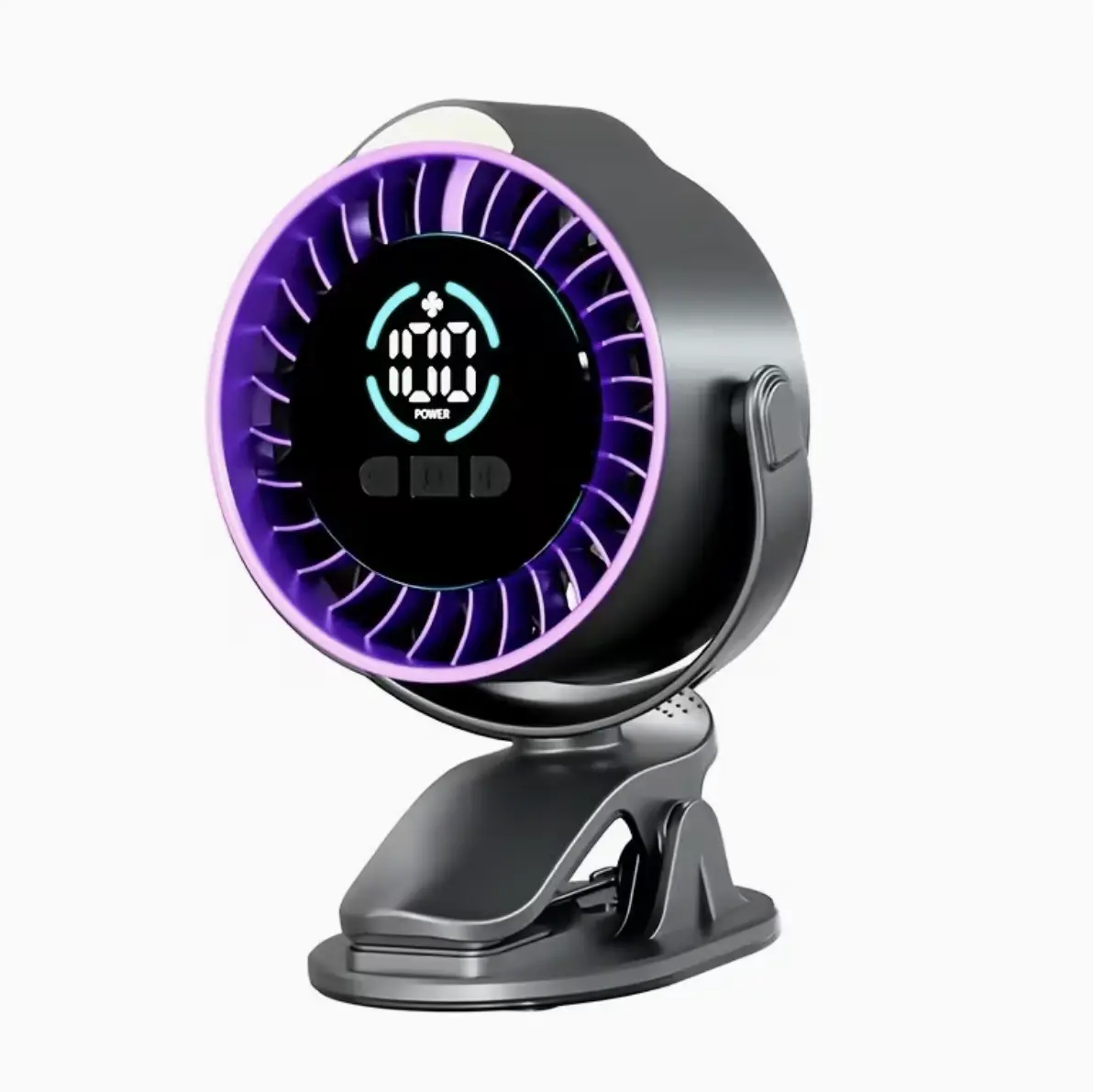 3-In-1 Portable Clip Fan with Night Light And HD Digital Display. USB Rechargeable, Long Battery Life. 720° Adjustable Airflow, Hole-Free Wall Mount. Suitable for Dorm, Bedroom, Office, And Treadmill