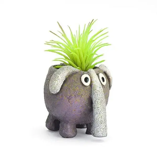 Handcrafted Resin Polymer Baby Elephant Cute Planter - Odd Shape Blobhouse Flower Pot, All Seasons Room Decor, House Decor Garden Supply for Home Improvement