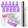 Nail Polish Gel Remover Tools Kit with Nail Clips, 150ml Nail Polish Remover Bottle, 500 Nail Remover Cotton Pad, Nail Brush, Cuticle Pusher/Peeler, 100/180 Nail File, Buffer Block, Nail Care, Manicure Nail Products