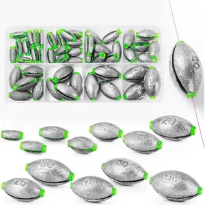 50pcs Boxed Fishing Lead Set, Removable Leads for Various Weights (2g-20g), Ideal for Outdoor Sports & Ocean/boat/beach Fishing, Fishing Tackle Kit