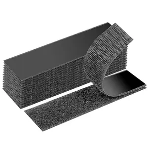 Hook & Loop Tape Strips with Adhesive Back, Strong Adhesion, 10 Sets Sticky Fastener, Interlocking Mounting Tape for Classroom Home Office Use