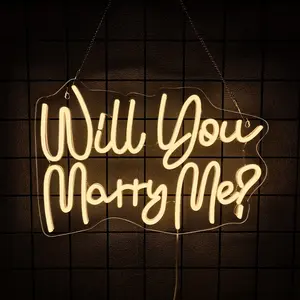 Will You Marry Me Neon Signs for Wedding Proposal Marry Me Sign Led Neon Light Sign Decor for Engagement Birthday Party Bar Bedroom Wall Art for Wife