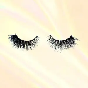 Jade 3D Mink Glue-On Eyelashes 18mm Full-Depth Cat-Eye Wispy Reusable Up to 20 Times with LoboLashes Case and Free Spoolie