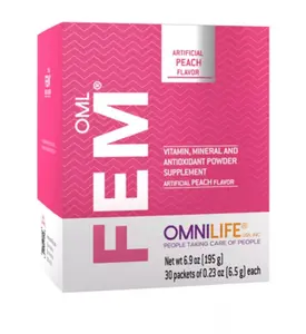 OML Fem | Peach Flavor | Box w/30 sachets