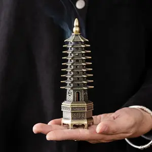Retro-Creative Chinese Pagoda-Style Incense Burner — Wenchang Pagoda Stick Incense Holder & Small Auspicious Cloud Cone Incense Burner