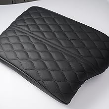 Autorder Center Console Cover for Hyundai Palisade 2020 2021 2022 2023 2024 2025 2026 Accessories Armrest Cover Anti-Scratch Middle Console Pad Leather Armrest Cushion Protector Black