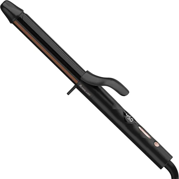 1 Inch Curling Iron, Titanium Ceramic Hair Curler, Fast Heating Curling Wand with 8 Heat Settings with LED Display for All Hair Types Dual Voltage 110-240V for Travel