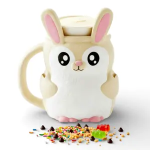 Cute Animal Ice Cream Pint Holder or Ramen Noodle Bowl - 3D Printed Snack Mug for Desserts, Soup and Instant Meals, Kawaii Kitchen Gift for Desk Decor and Cozy Nights