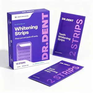 DRDENT Purple Teeth Whitening Strips | 7 Sessions | Peroxide Free Non Sensitive Enamel Safe Summervibes
