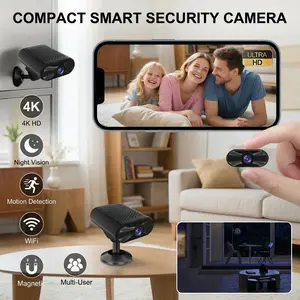 4K HD Mini WiFi Camera, 1080P Wireless Security Camera with Night Vision, Motion Detection, 130° Wide Angle, 2.4G WiFi Smart Home Cam for Baby/Pet/Nanny Monitoring, Remote View, Multi-User, Cloud/TF Card Storage