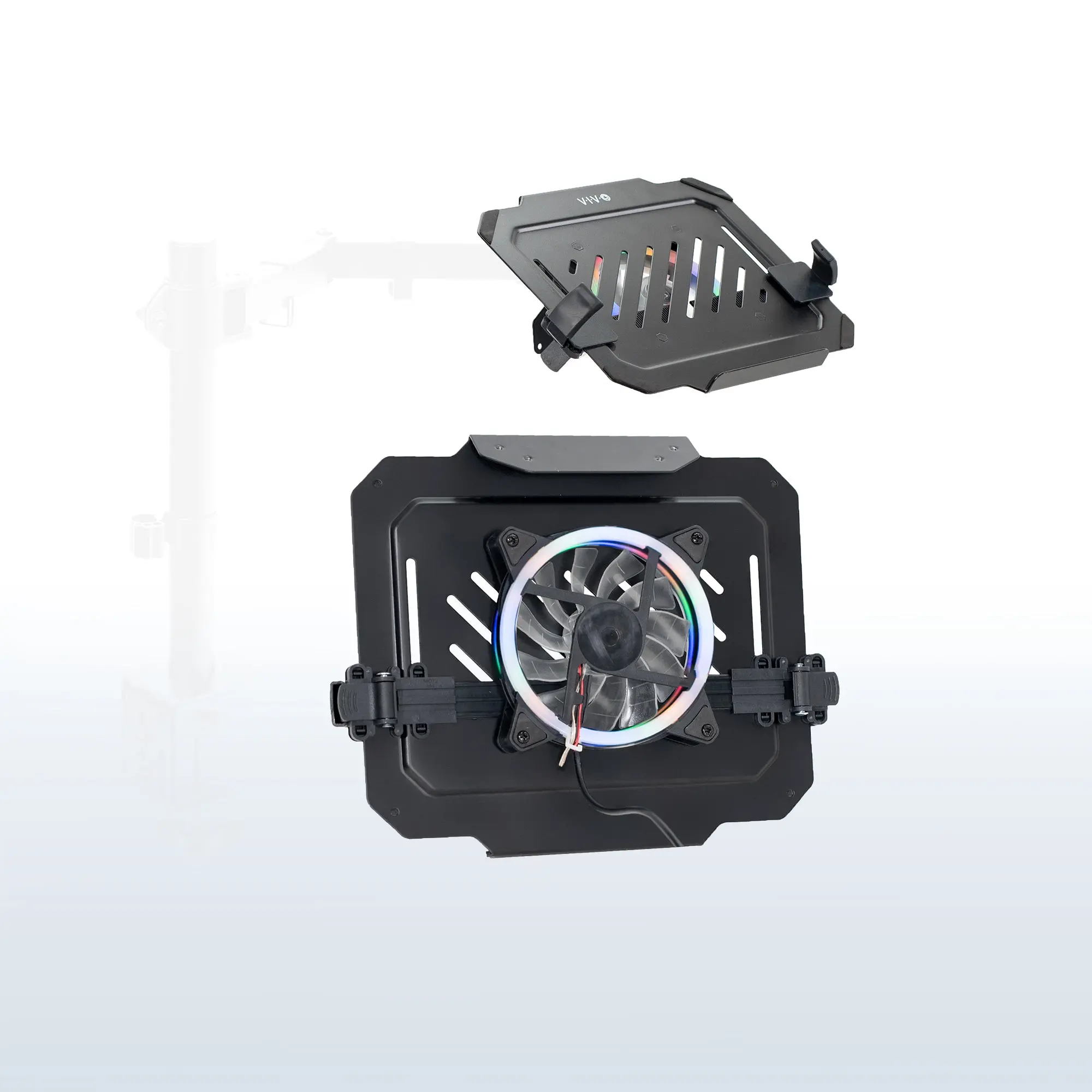 Laptop Cooling Pad with VESA-Compatible Tray and RGB Fan for 12"-15.6" Laptops, Cooling Pads