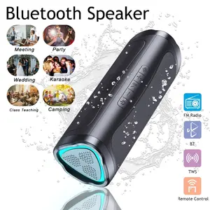 Portable Bluetooth-compatible Speaker with LED Light, Wireless High-Quality Sound, Bt5.3 and TWS Compatible, Ideal for Home Parties and Outdoor Beaches