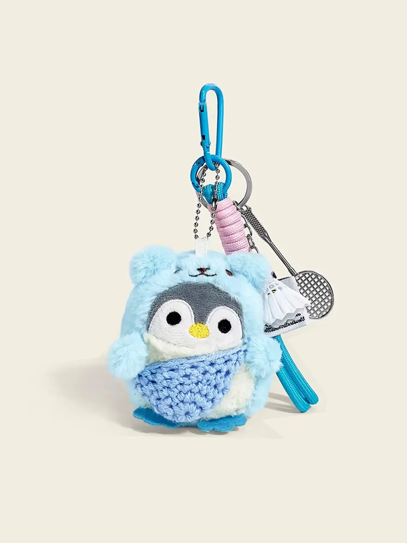 Cartoon Plush Penguin Bag Charm, Doll Backpack Accessory, Tennis Racket Hanging Decoration, Couple High-End Decorative Ornament, Bag Charm Keychain, Stylish Playful Charm