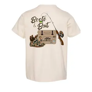 Adult & Youth Boots & Bait Tee, Vintage Southern Shirt, Infant Youth TSHirt, Natural Country Boy T-shirt Southern Graphic Tee
