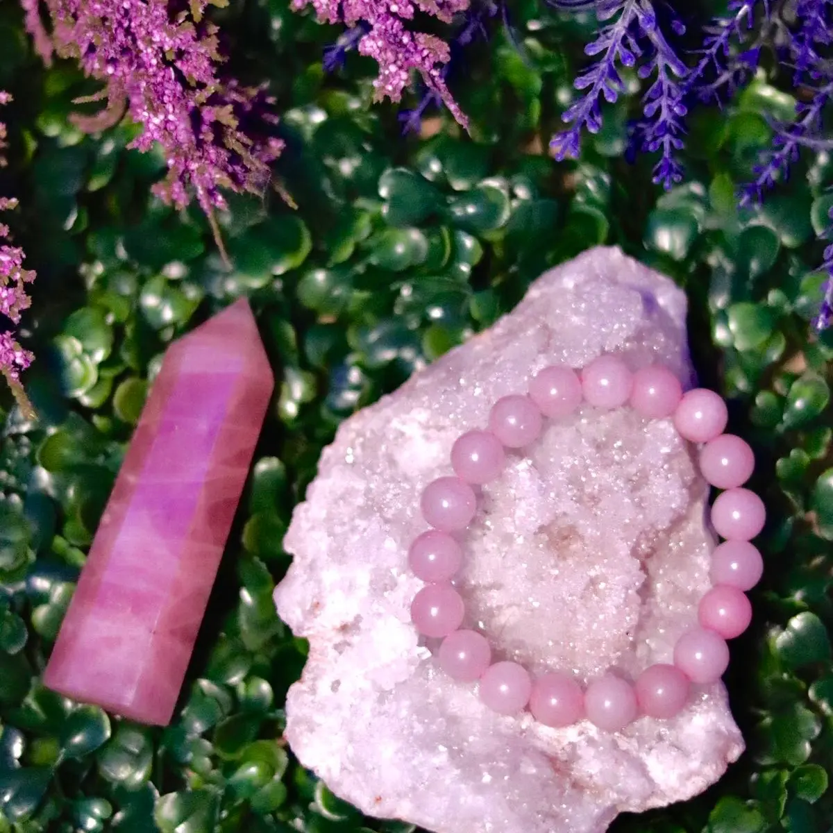 Pink Crystal Quartz Gemstone Set