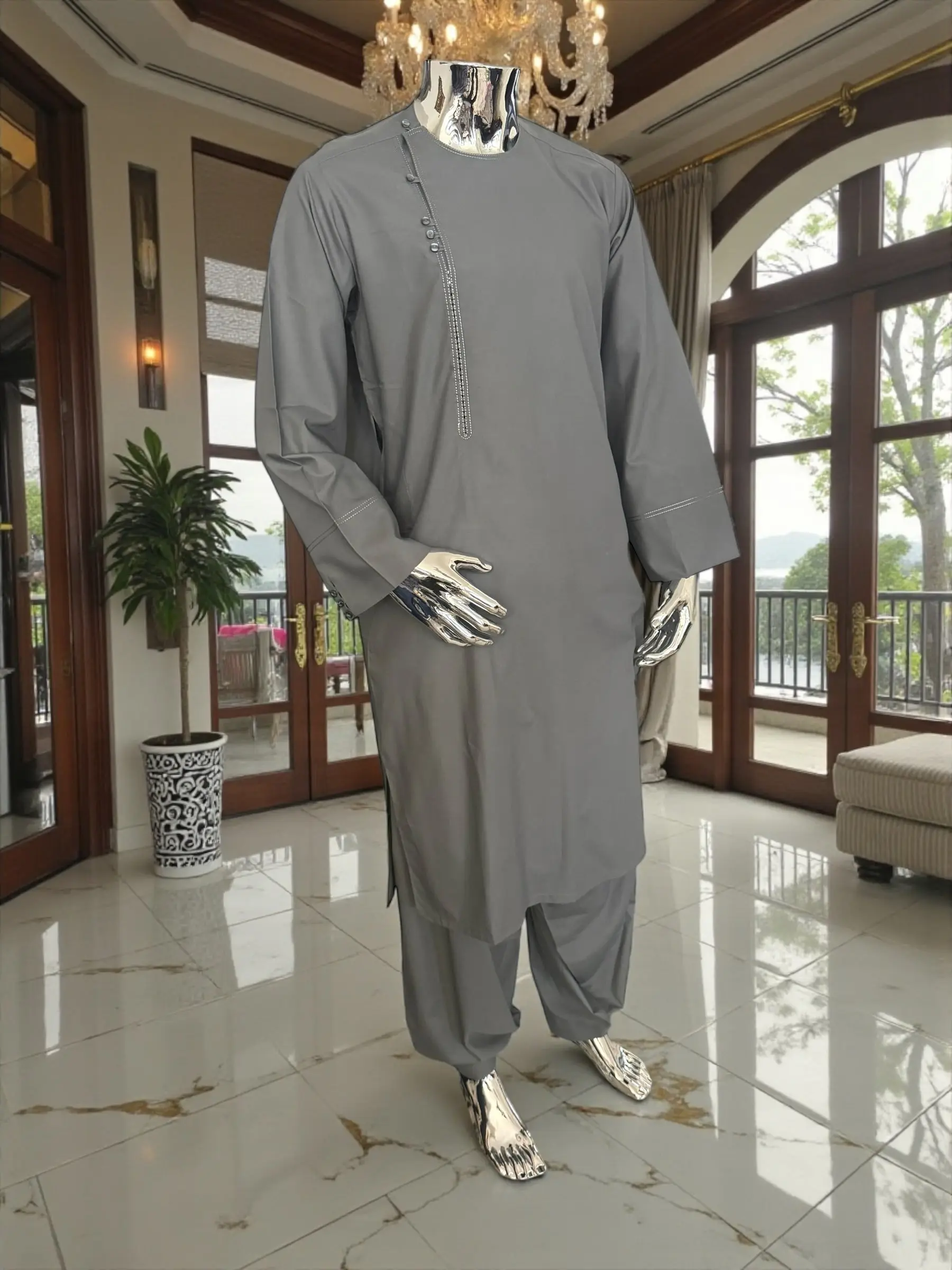 Small Afghan Traditional Men’s Clothing – Qasimi Design Parahan Tunban