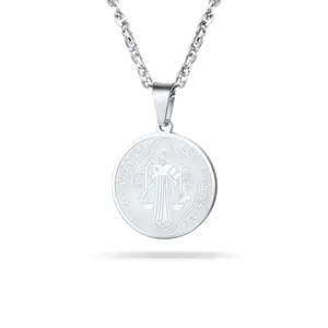 PROSTEEL Classic Medal Pendant Necklace Stainless Steel Protection Chain Necklaces Jewelry Unisex For Men Women with Gift Box