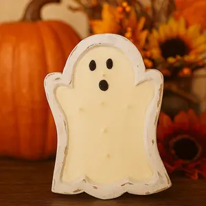 Spooky Ghost Dough Bowl Candle, White Organic Soy Wax, Funny Halloween Decor, Boo Fall Home Gift, Handmade Small Business,Fall Home Decor