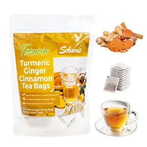 Turmeric Tea Herbal Anti-Inflammatory Tea, 100% natural, eco-friendly tea bags. Contains turmeric, ginger, and cinnamon. Biodegradable tea bags. Sugar-free, caffeine-free, gluten-free, vegan healthy beverage. good herbal remedy