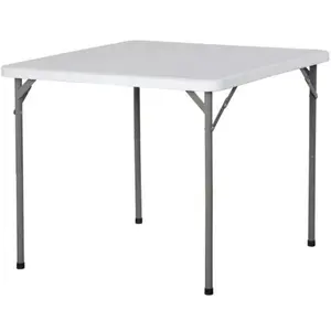 JupiterForce  34" Portable Plastic Dining Card Table  Fold-in-Half w/ Handle Outdoor Party