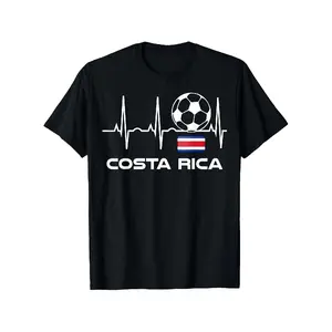 [100% Cotton] 100% Cotton 'S & 'S Short Costa Rica Soccer Jersey T-Shirt - Costa Rican Futbol Tee T-Shirt, Fan Merchandise, Game Day Shirt, Round Neck Shirt, Printed Design, Breathable Fabric, Comfortable Fit Soft Fashion