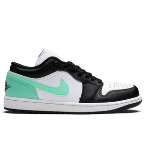 Nike Air Jordan 1 Low Green Glow 553558-131 Men's Fashion Sneaker New