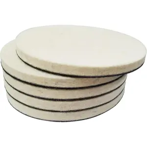 5 Inch  Felt Polishing Pads,5Pcs  Buffing Wheels Polishing Pads Flocking Hook & Loop  for Random Orbital Sander