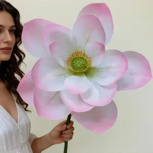Giant Artificial Lotus Flower, Oversized 30cm Single Stem, European Home Decor, Party and Holiday Decoration, Washable